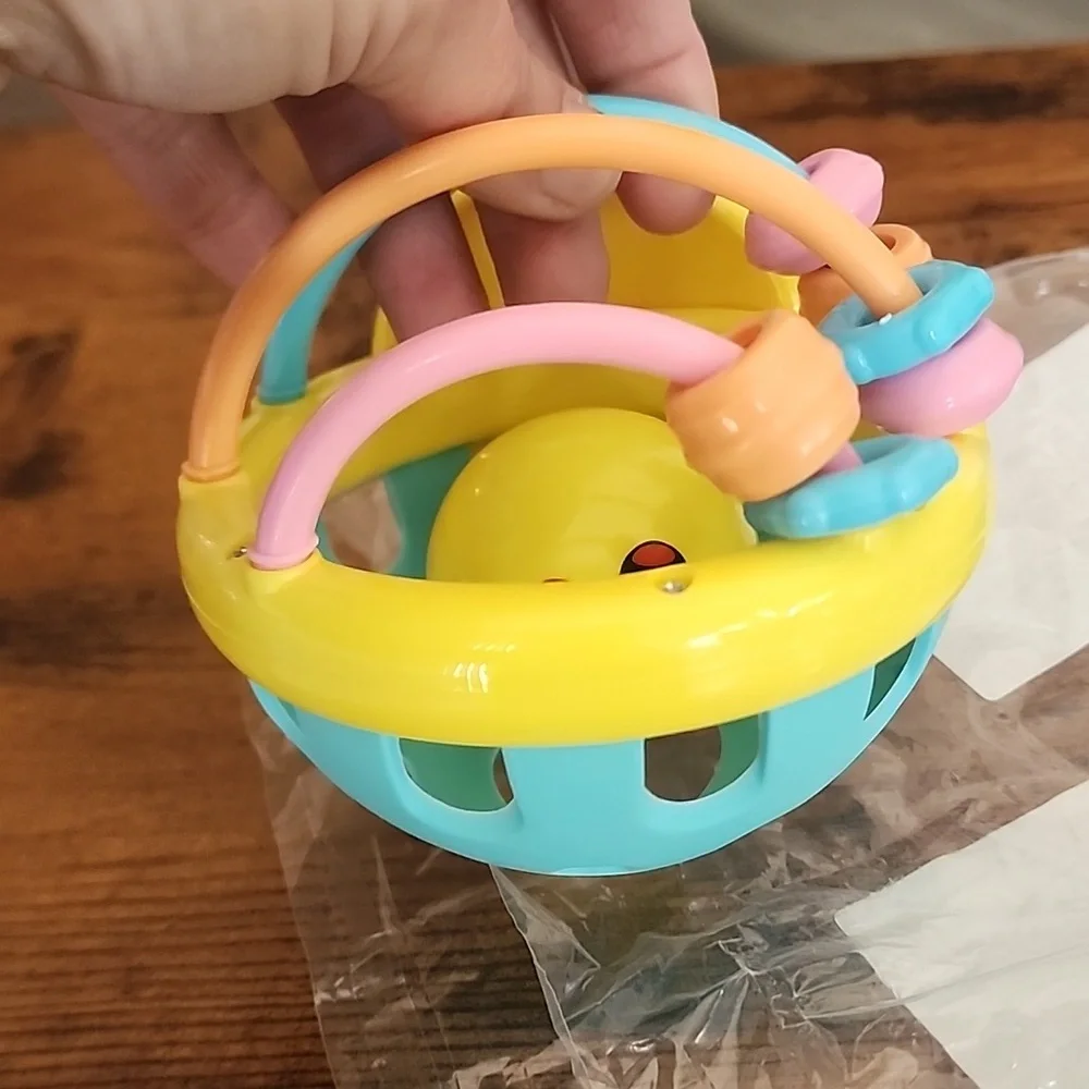 Yellow Ball Toy For Infants Grasping Toys, Rattles, Teething Baby Toys 6m And Up